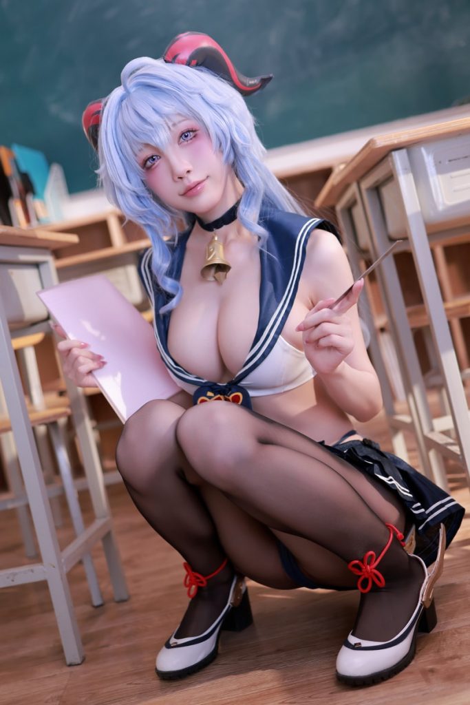 水淼aqua NO.216 2月补偿赠品 甘雨水手服 [50P-73MB]VIP-蜜桃啵啵